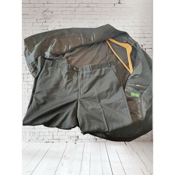 Ralph Lauren Green Label Gray Pinstripe Wool Suit 48L - Picture 2 of 7